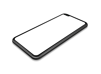 Image showing All-screen blank smartphone mockup isolated on white. 3D render