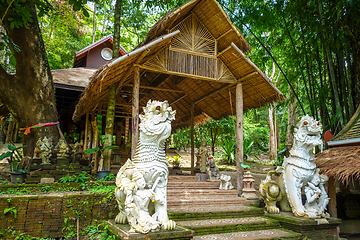 Image showing White statue in Wat Palad temple, Chiang Mai, Thailand