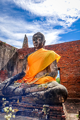 Image showing Buddha statue, Wat Lokaya Sutharam temple, Ayutthaya, Thailand