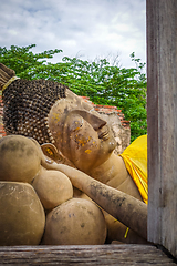 Image showing Reclining Buddha, Wat Phutthaisawan temple, Ayutthaya, Thailand