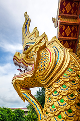 Image showing Dragon statue in Wat Phra Singh temple, Chiang Mai, Thailand