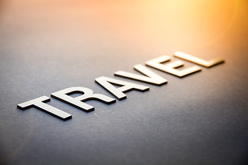 Image showing Word travel written with white solid letters