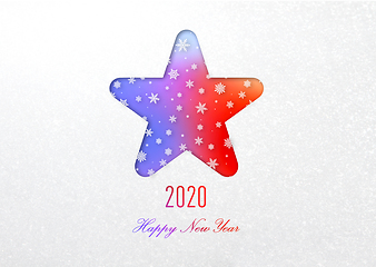 Image showing Happy new year 2020 rainbow card