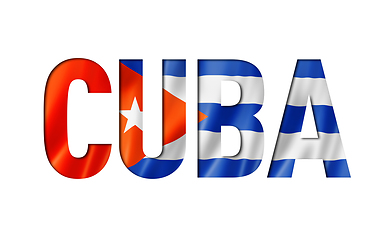 Image showing cuban flag text font