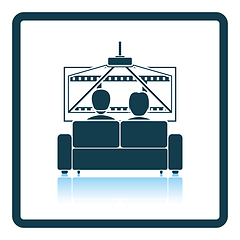 Image showing Cinema sofa icon