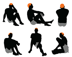 Image showing Set of men silhouette