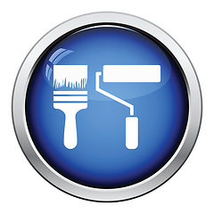 Image showing Icon of construction paint brushes