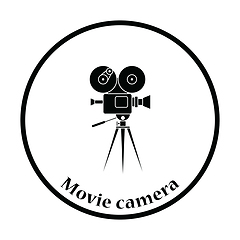 Image showing Retro cinema camera icon