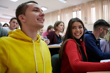 Image showing Students Gruop In the uni Amphitheather