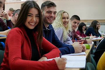 Image showing Students Gruop In the uni Amphitheather