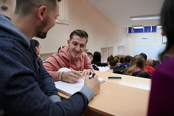 Image showing Students Gruop In the uni Amphitheather