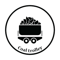 Image showing Mine coal trolley icon