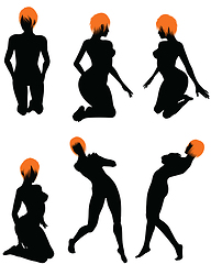Image showing Naked sexy girls silhouette set