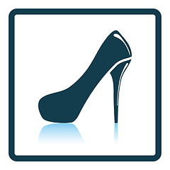 Image showing Female shoe with high heel icon