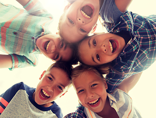 Image showing group of happy children faces in circle