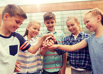 Image showing group of happy elementary school students