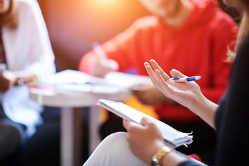 Image showing students using modern technology for school project