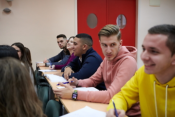 Image showing Students Gruop In the uni Amphitheather