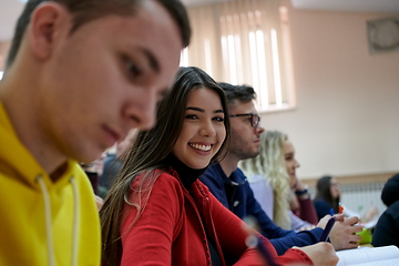 Image showing Students Gruop In the uni Amphitheather