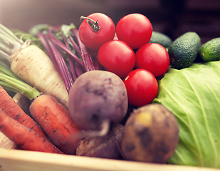 Image showing close up of vegetables on farm