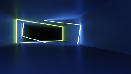 Image showing neon lights tunnel background