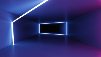 Image showing neon lights tunnel background