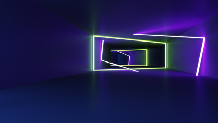 Image showing neon lights tunnel background