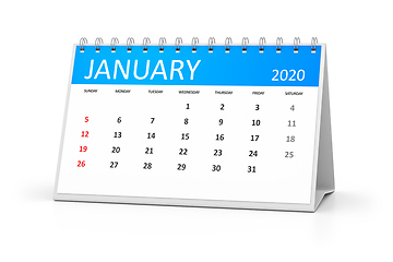 Image showing table calendar 2020 january