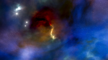 Image showing night sky with stars and nebula 