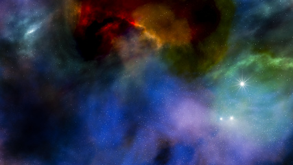 Image showing night sky with stars and nebula 