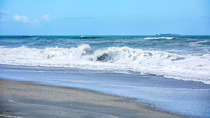 Image showing stormy ocean scenery background