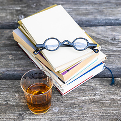 Image showing books and reading glasses