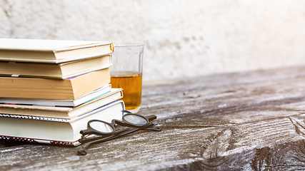 Image showing books and reading glasses