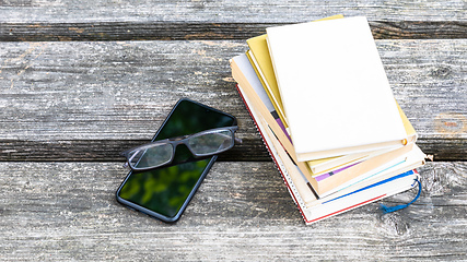 Image showing books and reading glasses