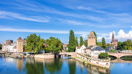 Image showing Strasbourg scenery water towers