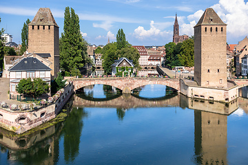 Image showing Strasbourg scenery water towers