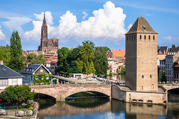 Image showing Strasbourg scenery water towers