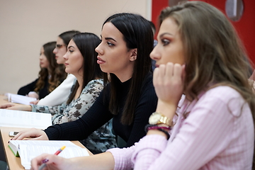 Image showing Students Gruop In the uni Amphitheather