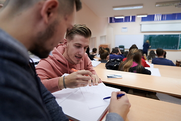 Image showing Students Gruop In the uni Amphitheather