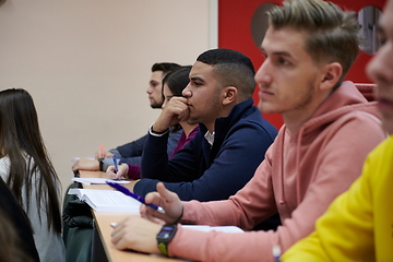 Image showing Students Gruop In the uni Amphitheather