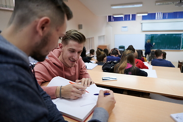 Image showing Students Gruop In the uni Amphitheather