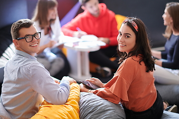 Image showing students using modern technology for school project