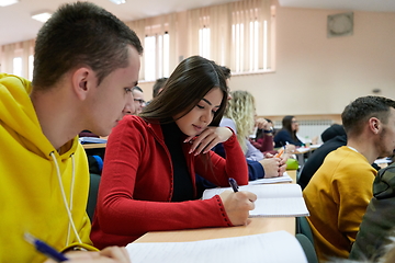 Image showing Students Gruop In the uni Amphitheather