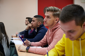 Image showing Students Gruop In the uni Amphitheather