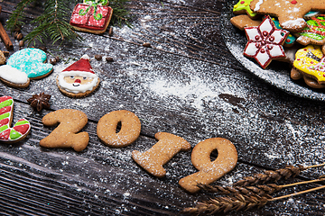 Image showing Gingerbreads for new years and christmas