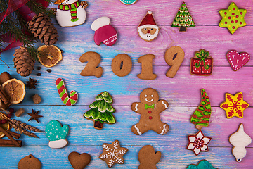 Image showing Gingerbreads for new 2019 years