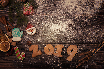 Image showing Different ginger cookies 2019 year