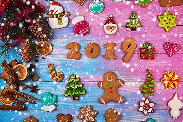 Image showing Gingerbreads for new 2019 years