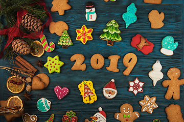 Image showing Gingerbreads for new 2019 years