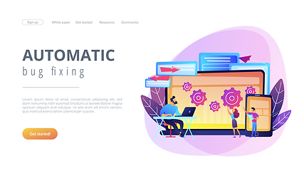 Image showing Cross platform bug founding concept landing page.
